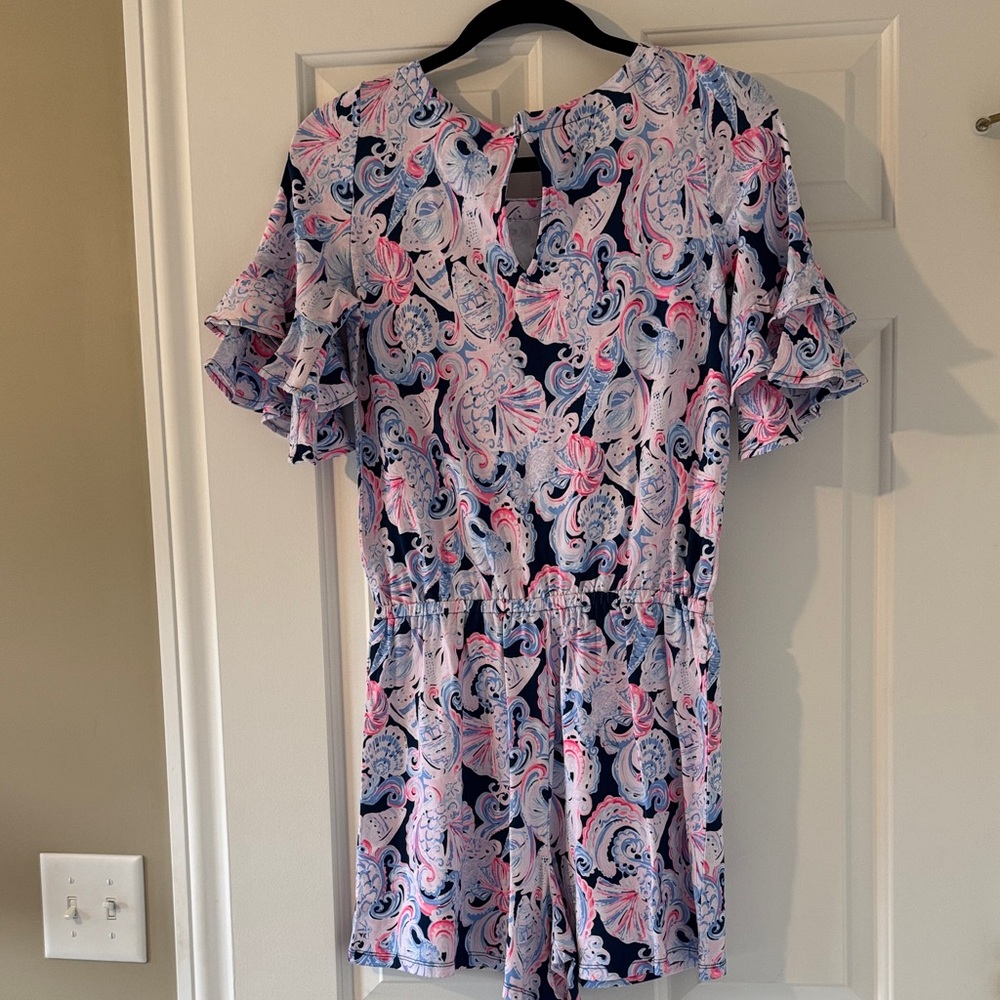 Lilly Pulitzer Lula Romper in High Tide Navy Sz S NWT - Picture 3 of 3